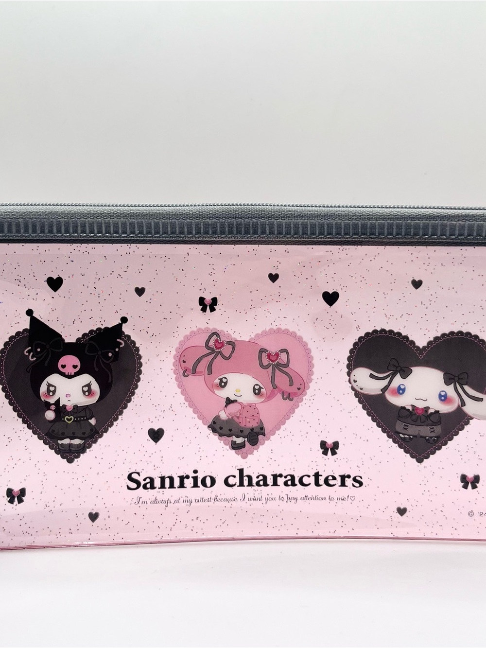 Sanrio Pink and Black Character Heart Pouch